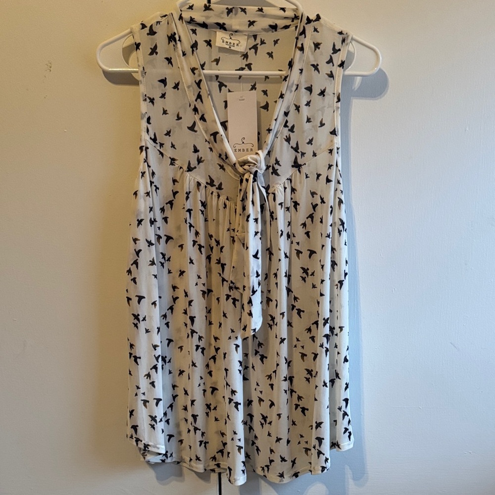 Ember Black and Cream Patterned Blouse